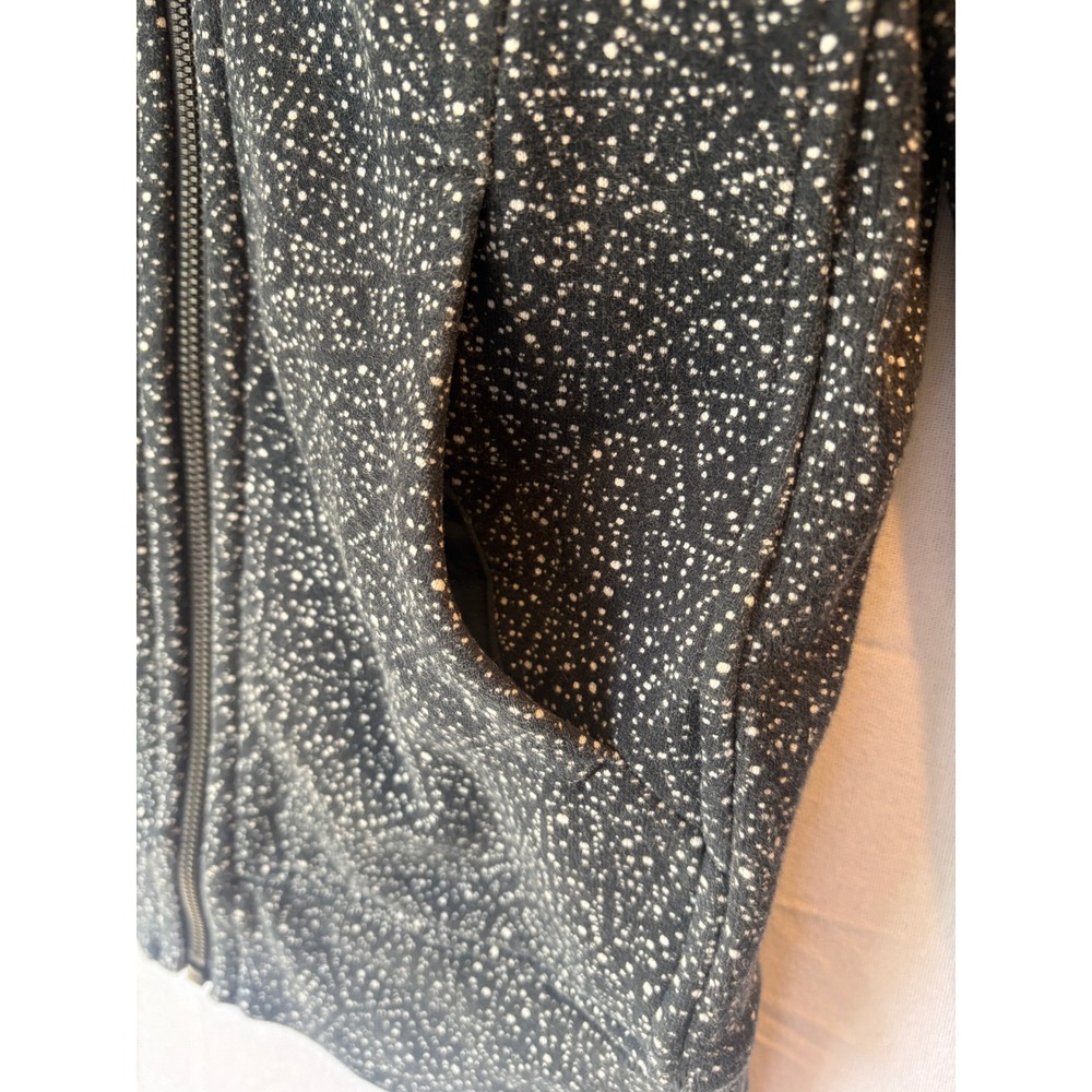Lululemon Scuba Hoodie‎ Full Zip Black White Star Crushed Speckled Jacket Size 4 - Picture 5 of 11